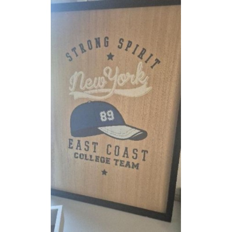 Tableau bois casket bleue 