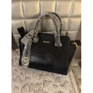 Sac à main noir trapèze 