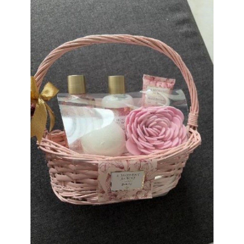 Ensemble bain douche - panier rose /jasmin