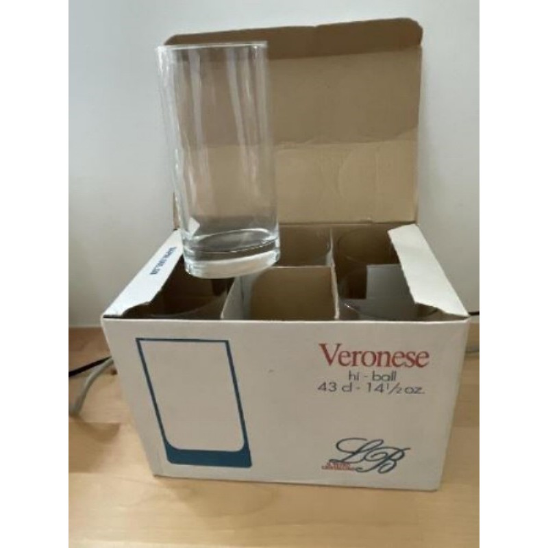 Lot 6 verres Veronese LB cristallin soufflé PM565