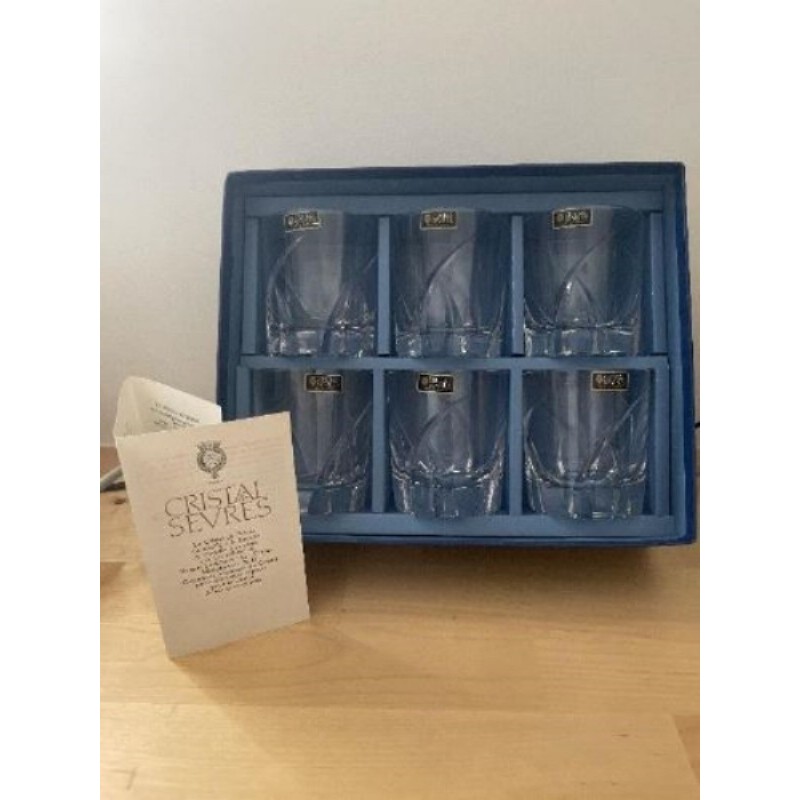 6 verres à whisky Cristal de Sèvres 