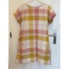 Robe d’été écossaise rose et ocre T44