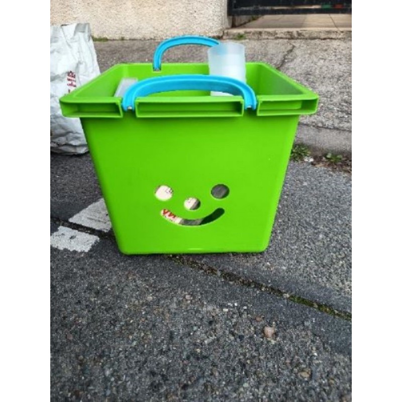 Caisse a jouet verte Smiley