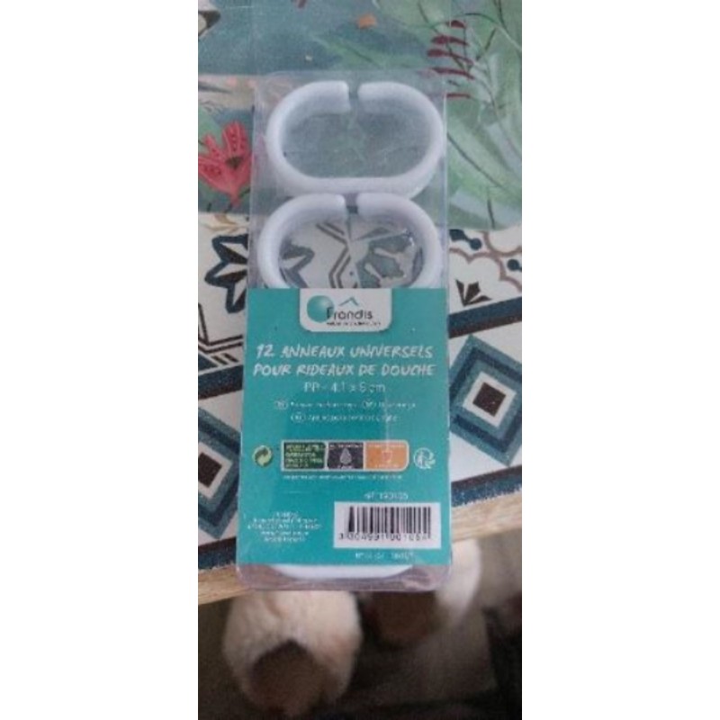 12 anneaux rideaux de douche 