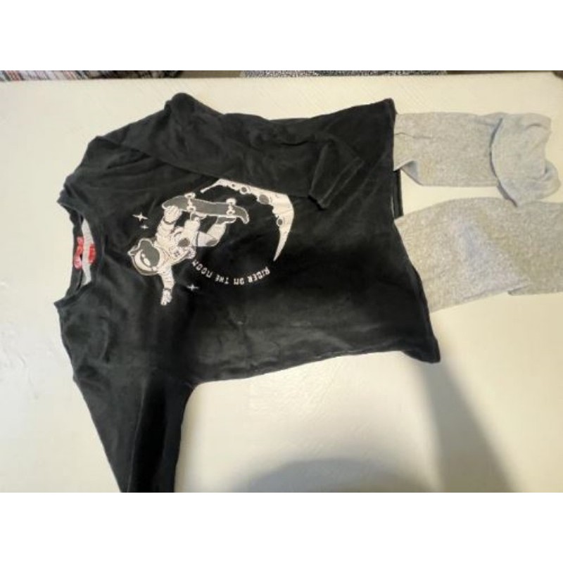 Pyjama voleur, noir et gris M