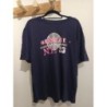Tee-shirt bleu deco rose L
