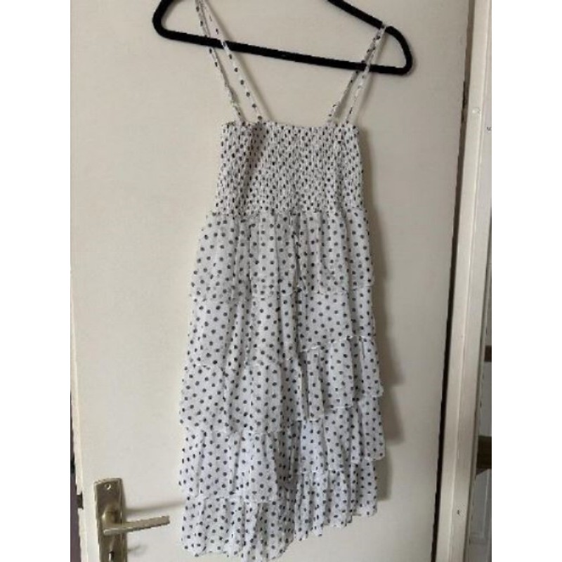 Robe à bretelles blanche à pois T36/38