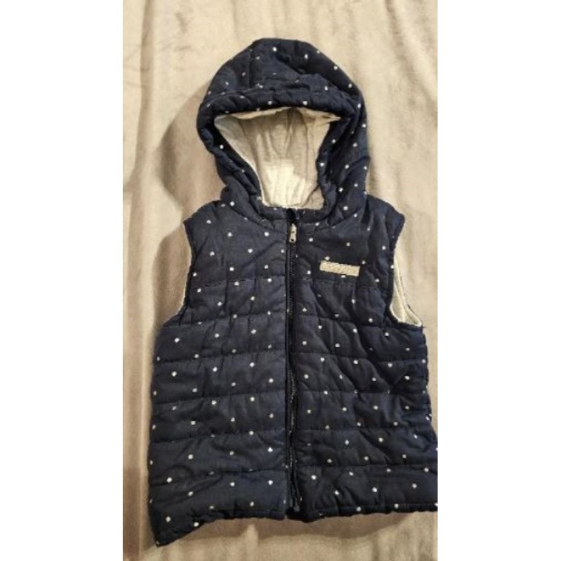 Doudoune sans manches bleue à pois Kiabi 36 mois