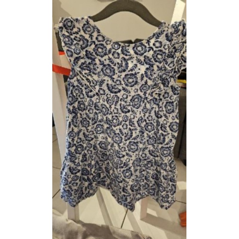 Robe à fleurs bleues Lulu Castagnette 3 ans