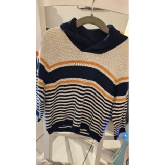 Pull garçon rayé bleu...