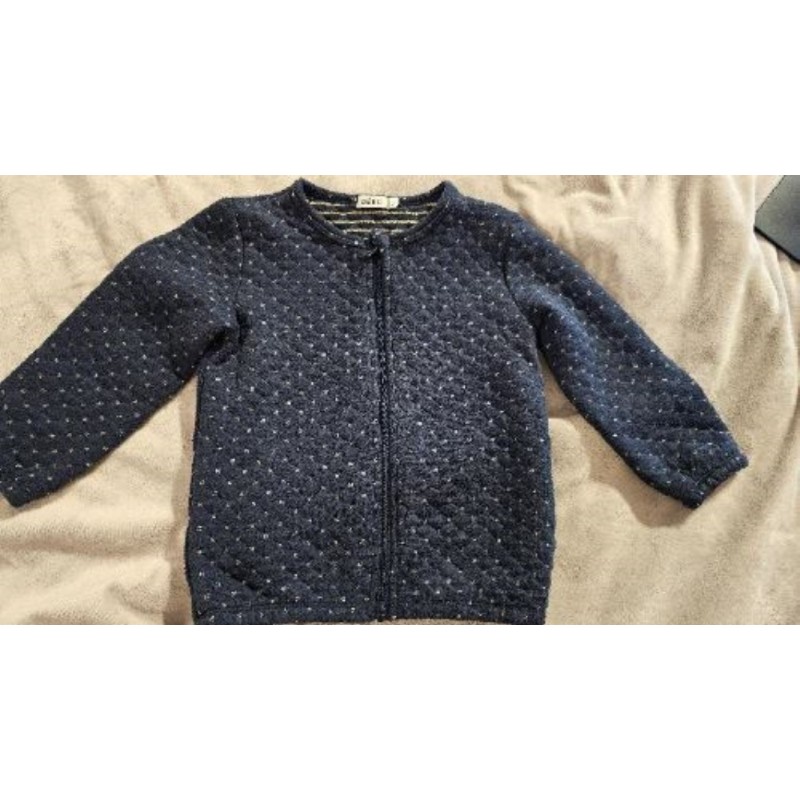 Gilet bleu motifs dorés Gemo 3 ans