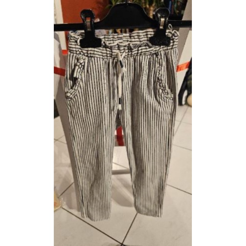 Pantalon léger rayé noir et blanc C&A 3 ans