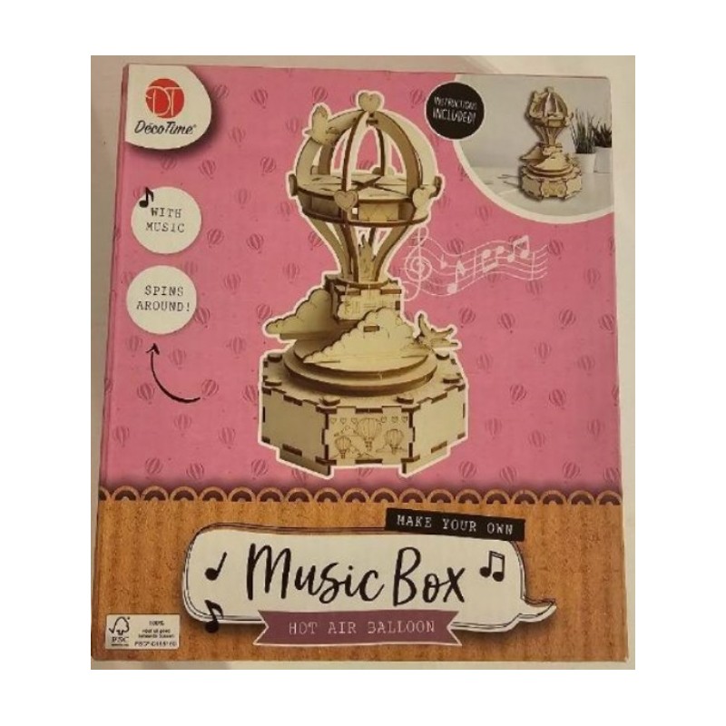 Maquette en bois Boite à musique montgolfière