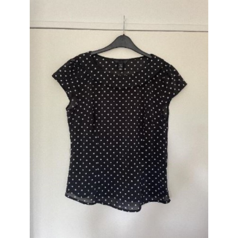 Top pois noir et blanc taille 42