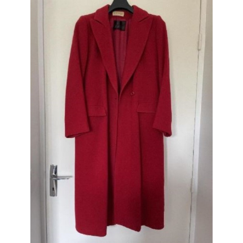 Manteau laine cachemire rouge Jean BAILLY année 80 taille 40