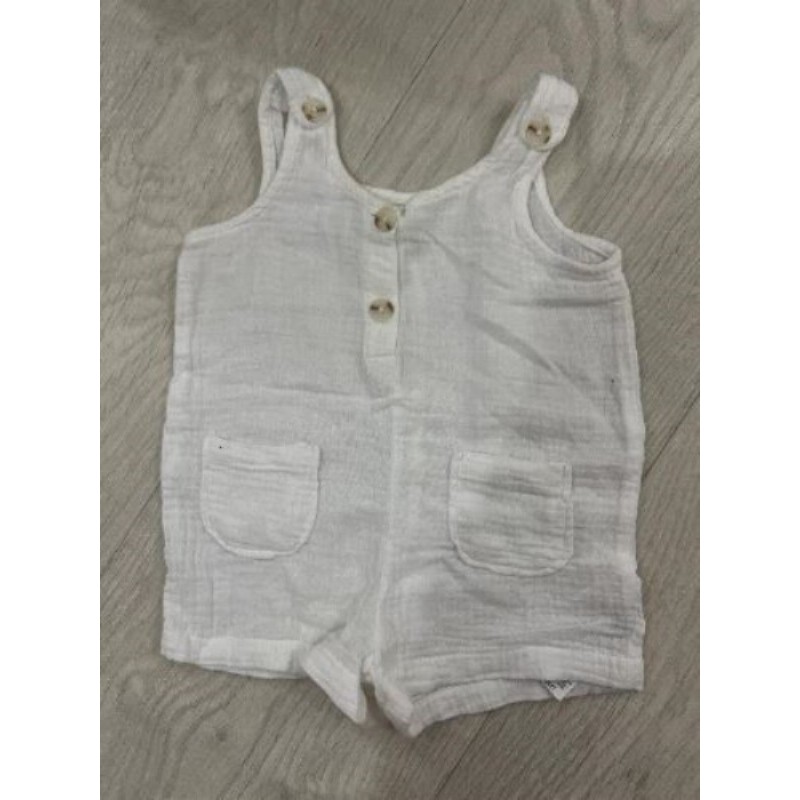 Salopette en lin, marque tex, taille six mois blanc