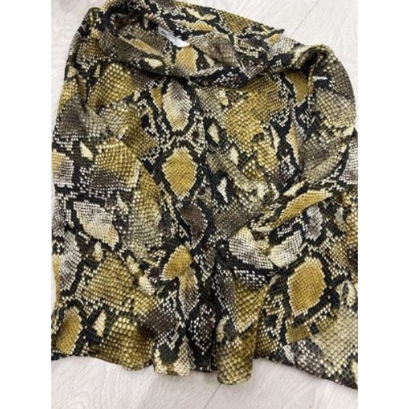 Chemise motif serpent, marron Zara, taille S
