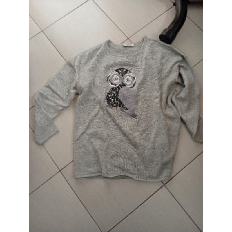 Pull gris hibou taille L