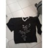 Pull noir papillons Xl