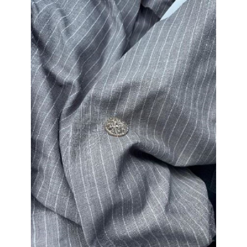 Ensemble, femme, best et pantalon beige, rayé blanc, taille unique