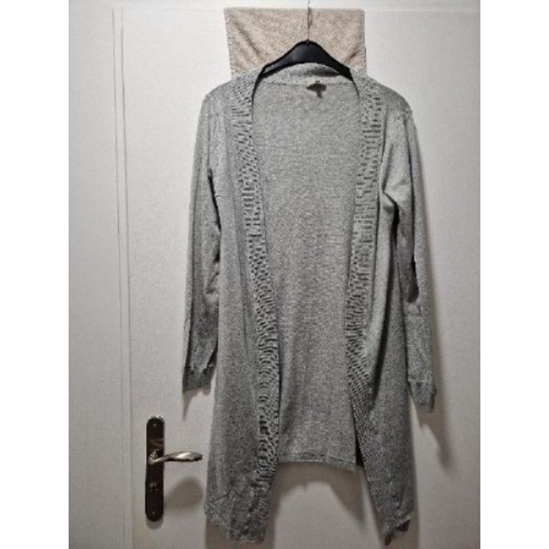Gilet gris long Taille S 