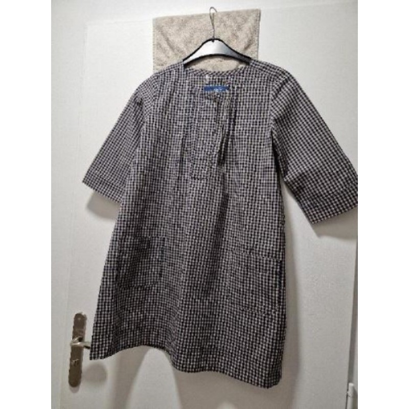 Robe à carreaux bleu et beige Taille 36