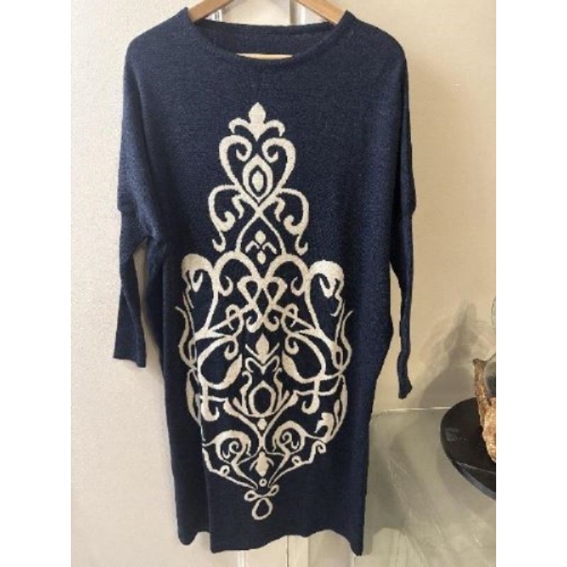 Robe blanche/bleu Taille 40