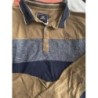 Polo terre de marins T XXL bleu et chamois manches longues 