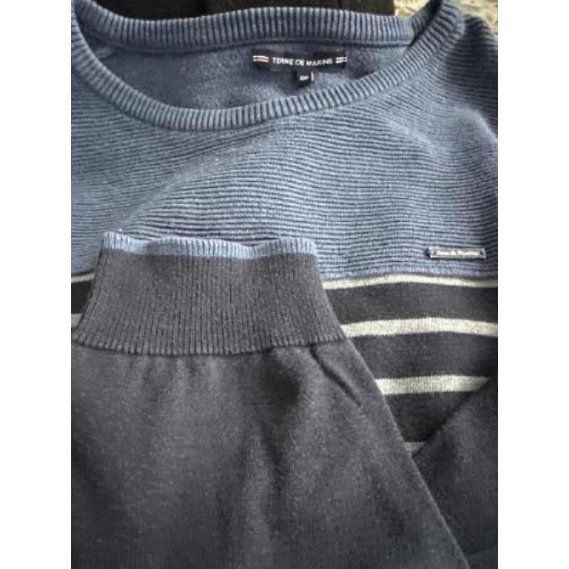 Sweat terre de marins XXL bleu marine coton