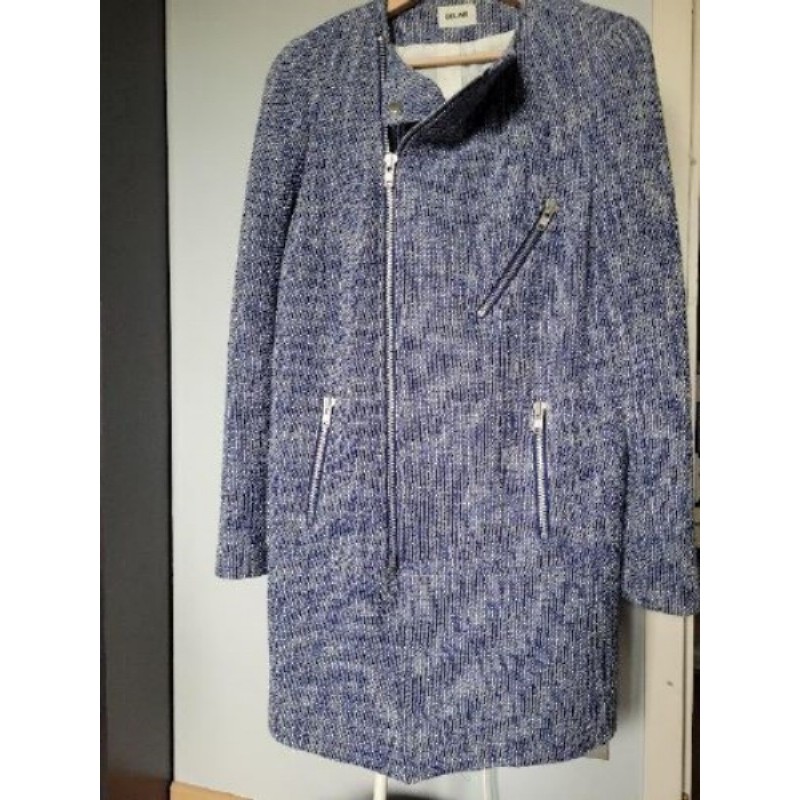Manteau ou veste marque BEL AIR  chiné bleu blanc fermeture type perfection peu porté Taille 1