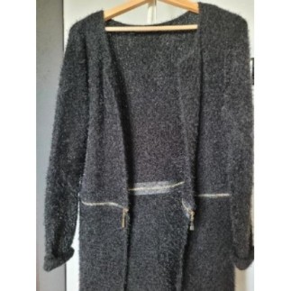 Veste longue laine noire...