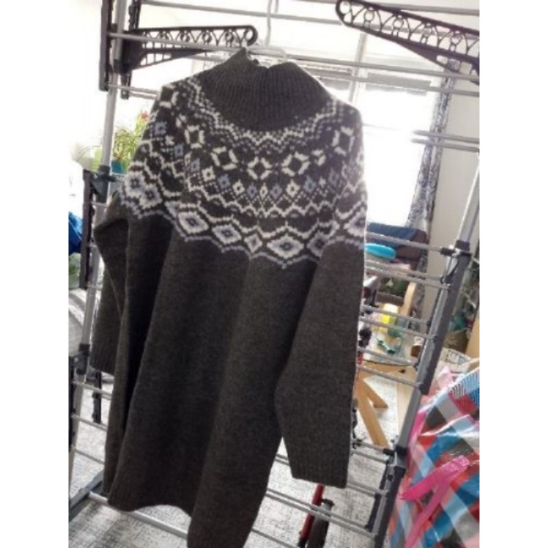 Robe en maille imprimé blanc et bleu taille xl