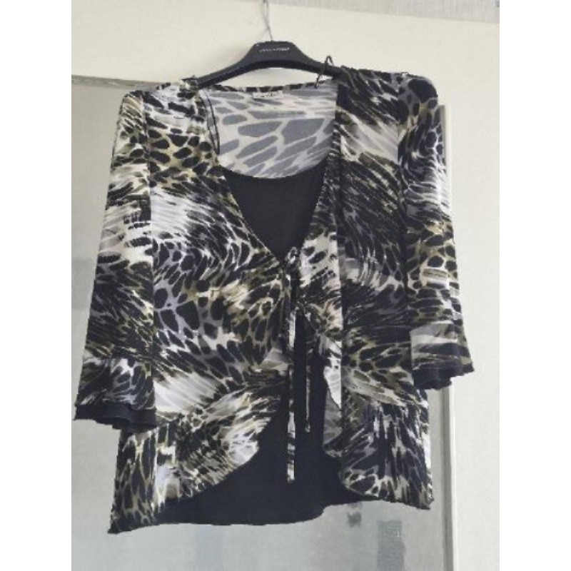 Tunique moucheté noir kaki taille 48