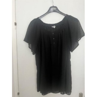 Top T48/50 noir voile plumetis