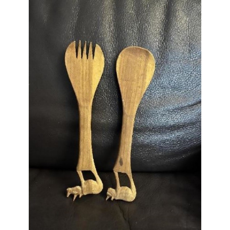 Couverts à salade exotique Bois