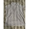Blouse sans manches rayée beige et blanche taille M