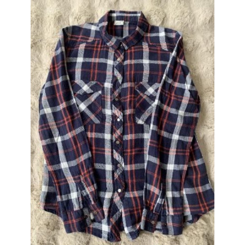 Chemise à carreaux bleu blanche rouge femme Pimkie taille L