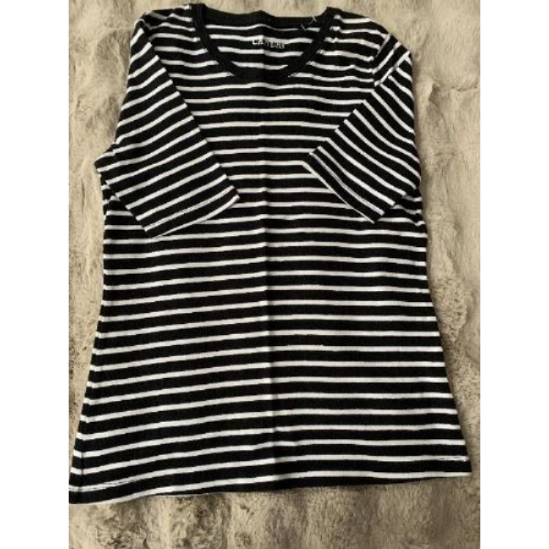 TEE shirt marinière noir et blanc femme C&A taille S
