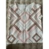 Blouses manches courtes femme motifs géométriques beige rose marron Naf Naf taille S