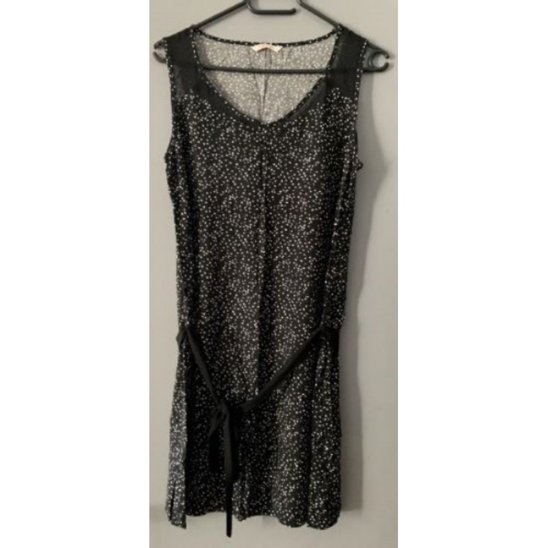 Robe été noir petits motifs blancs Camaïeu taille S