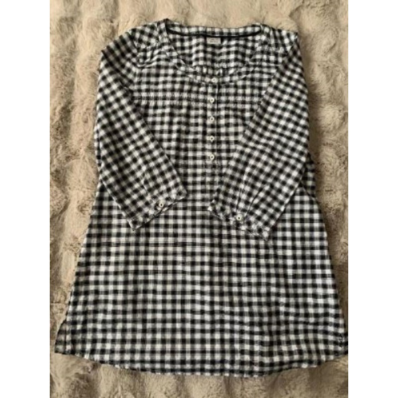Chemise femme manches 3/4 carreaux noirs et blancs Esprit taille 38