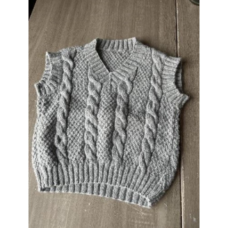 Pull laine sans manches gris 4 ans 