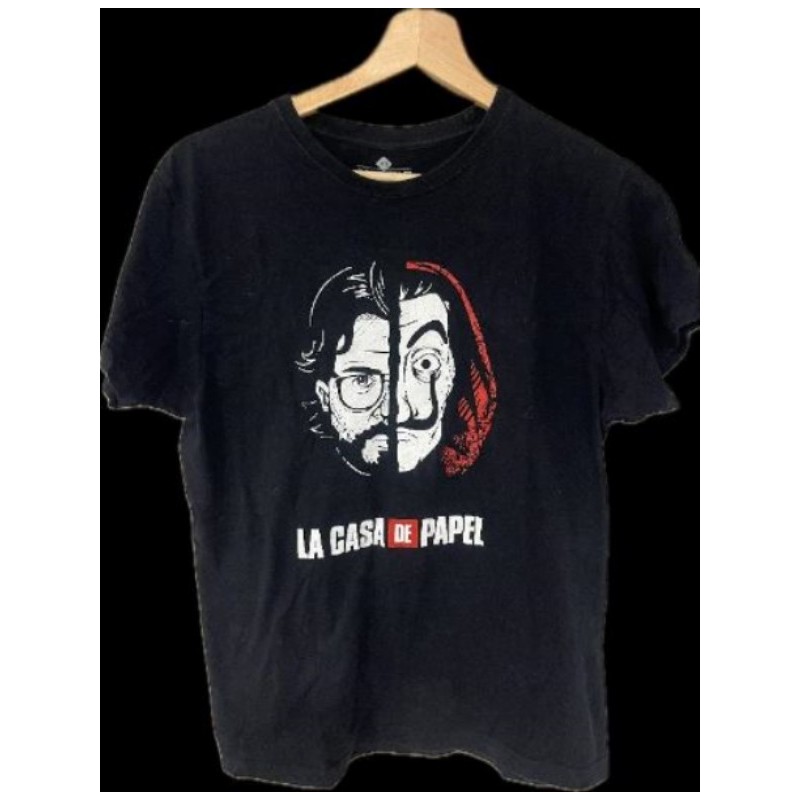 T-shirt noir casa de papel taille XS