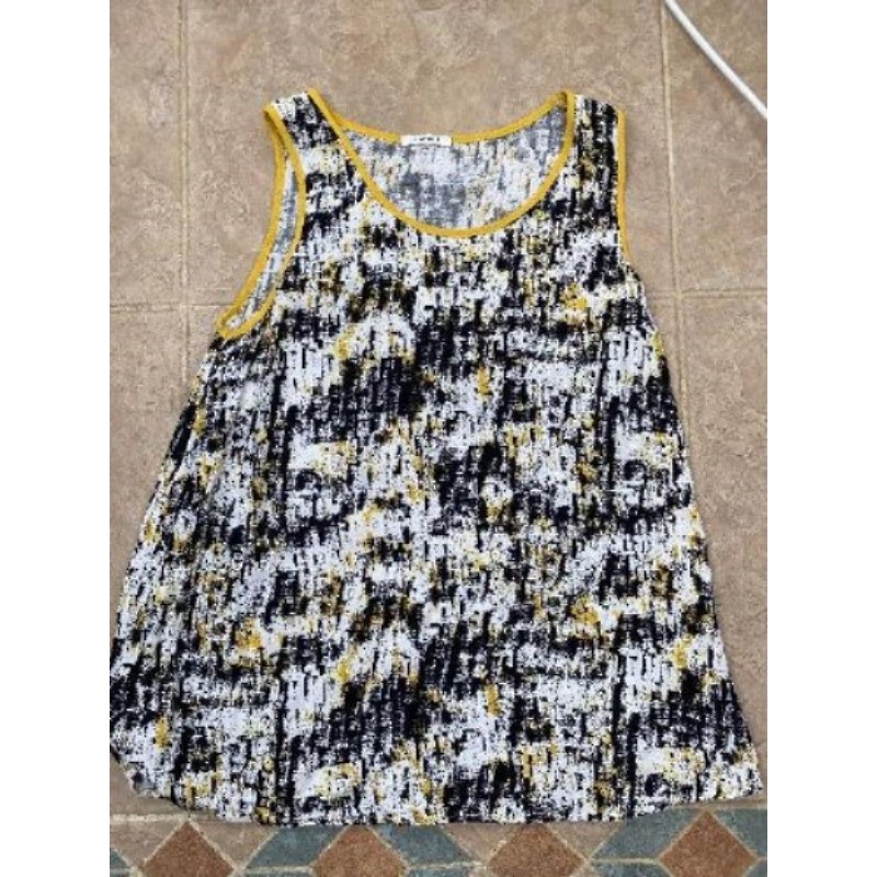 Haut Promod blanc noir jaune taille 36/38