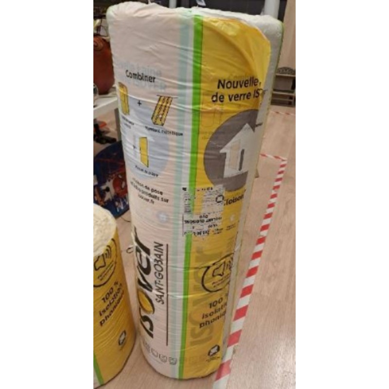 Rouleau Laine de Verre Isover Cloison 100% Isolation Phonique 