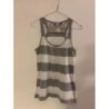 Débardeur femme rayé gris et blanc - Taille 38 
