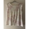 Tee shirt femme - blanc à fleur - CAMAIEU - Taille 40 