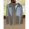 TEE shirt rayé bleu clair et blanc Taille S manches longues