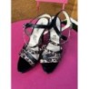 Chaussures noires d’été léopard talon haut T39