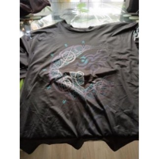 Tee shirt imprimé tribal noir